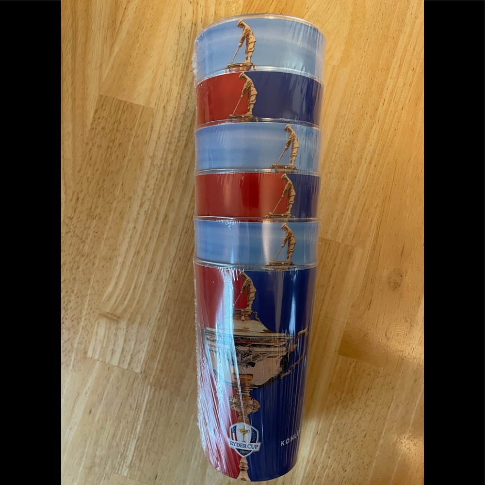 Ryder Cup! Brand new still in plastic! Six plastic glasses from RyderCup!